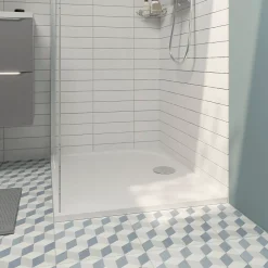 GoodHome Receveur de douche extra-plat l.80 x L.160 cm blanc anti dérapant, Limski