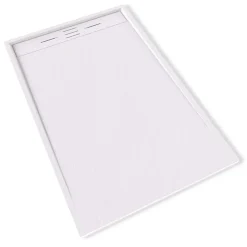 Saniverre Receveur de douche HIEMAL 90 x 140 cm résine Blanc aspect ardoise + bonde incluse -* Receveur De Douche