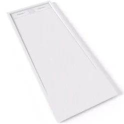 Saniverre Receveur de douche HIEMAL 70 x 180 cm résine Blanc aspect ardoise + bonde incluse -