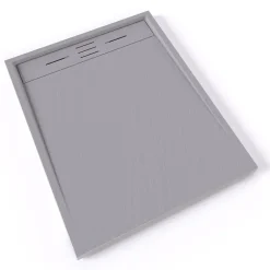 Saniverre Receveur de douche HIEMAL 80 x 100 cm résine Gris aspect ardoise + bonde incluse -* Receveur De Douche