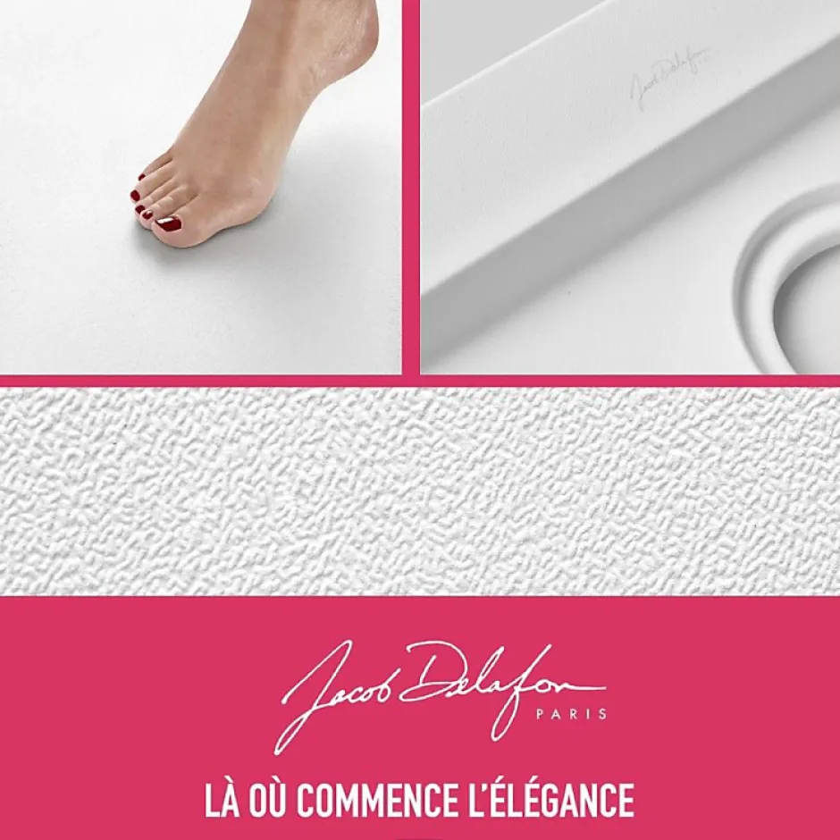 Jacob Delafon Receveur de douche Flight rectangle extra plat antidérapant 140 x 90 cm