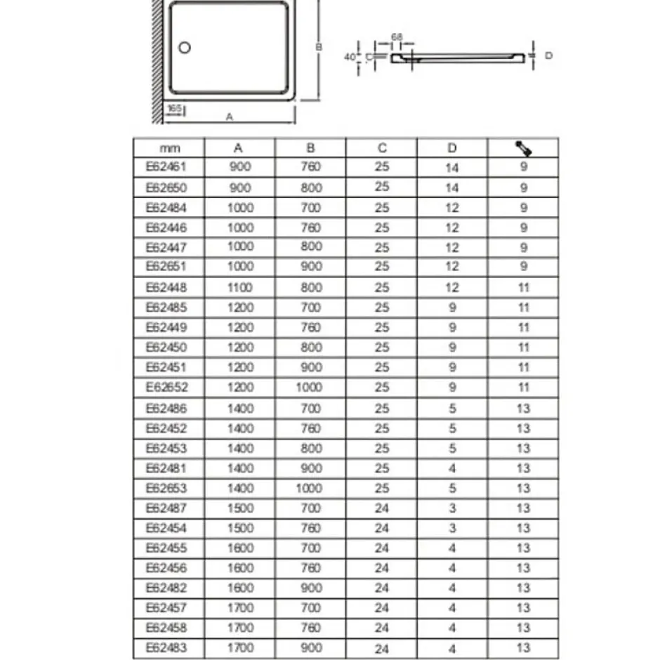 Jacob Delafon Receveur de douche Flight rectangle extra plat antidérapant 140 x 90 cm