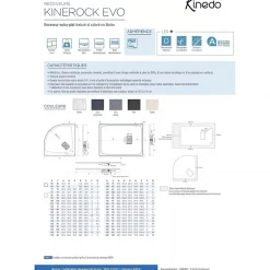 Kinedo Receveur de douche Kinerock Evo 180x100 sable, texture minérale avec grille assortie et bonde extra-plate