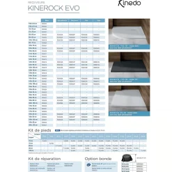 Kinedo Receveur de douche Kinerock Evo 180x100 sable, texture minérale avec grille assortie et bonde extra-plate