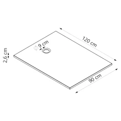 GoodHome Receveur de douche l.90 x L.120 cm blanc antidérapant Leira