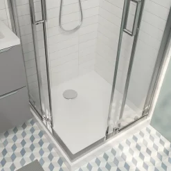 GoodHome Receveur de douche L.80 x l.80 cm blanc en résine, Cavally