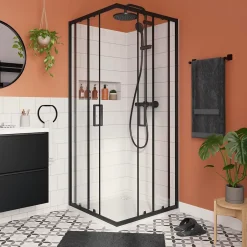 GoodHome Receveur de douche L.80 x l.80 cm blanc en résine, Cavally