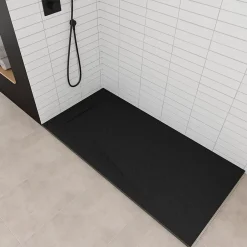 Saniverre Receveur de douche POLAR noir extra-plat effet pierre 80 x 120 cm + bonde* Receveur De Douche