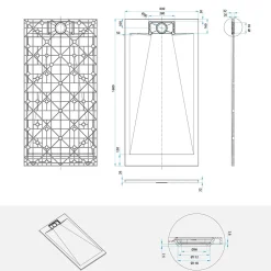 Saniverre Receveur de douche POLAR blanc extra-plat effet pierre 80 x 160 cm + bonde