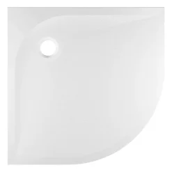 GoodHome Receveur de douche quart de cercle 80 x 80 cm, résine, blanc, Cavally