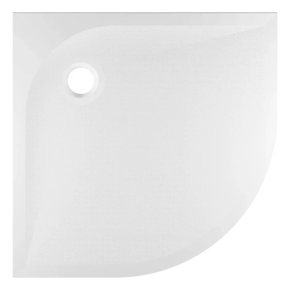 GoodHome Receveur de douche quart de cercle 80 x 80 cm, résine, blanc, Cavally