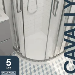 GoodHome Receveur de douche quart de cercle 80 x 80 cm, résine, blanc, Cavally