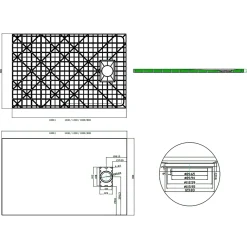 Bernstein Receveur de douche rectangulaire 80x100cm en SMC - 3,7cm de hauteur - sans système d'évacutation* Receveur De Douche