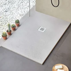 Sanycces Receveur de douche STRATO extra plat, Gris - 110 x 80 cm - Résistant et Facile à installer - Salle de bain - Douche* Receveur De Douche