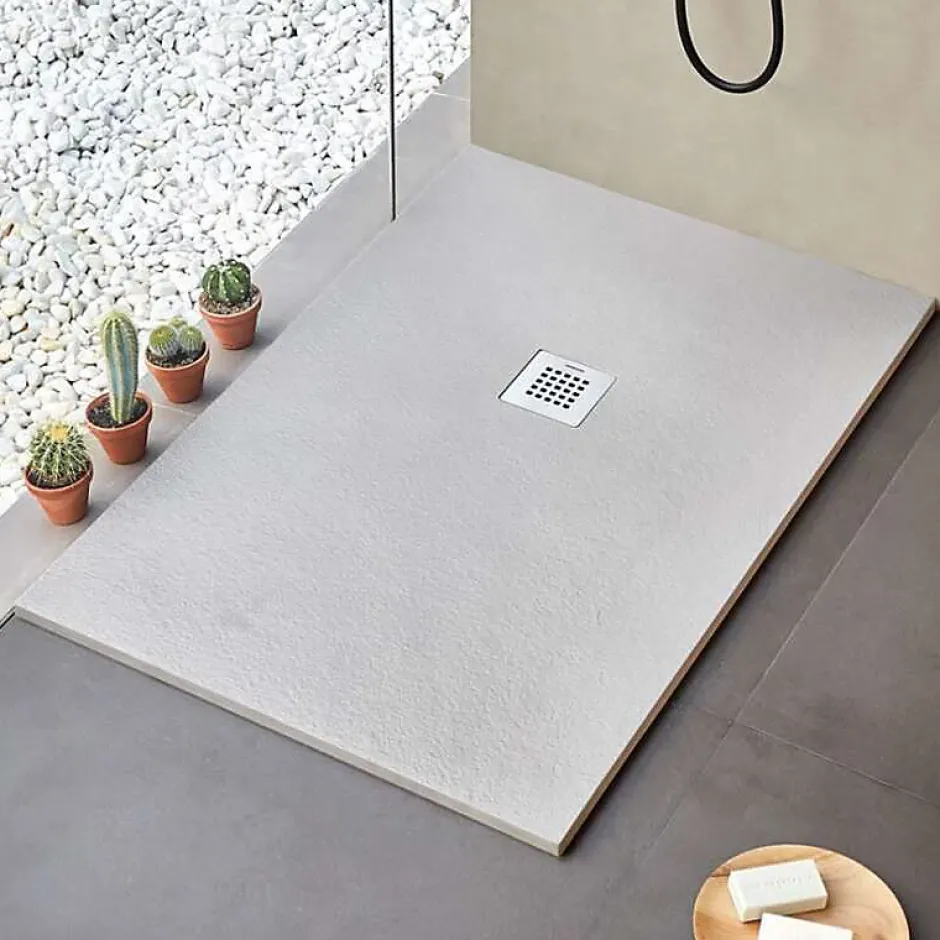 Sanycces Receveur de douche STRATO extra plat, Gris - 110 x 80 cm - Résistant et Facile à installer - Salle de bain - Douche* Receveur De Douche