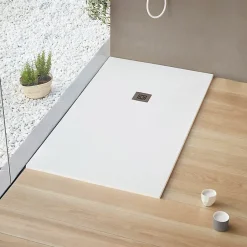 Sanycces Receveur de douche ultra-léger LOGIC - 100 x 70 cm - Blanc - Résistant et Facile à installer - Salle de bain - Douche* Receveur De Douche