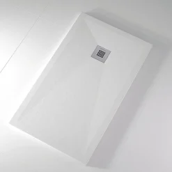 Stano Receveur de douche 70x160 cm extra plat ONDA en resine surface ardoisee blanc Grille inox* Receveur De Douche