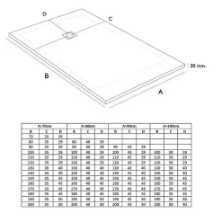 Stano Receveur de douche 70x160 cm extra plat ONDA en resine surface ardoisee blanc Grille inox* Receveur De Douche