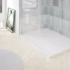 Ayor Bathroom Receveur de douche 90x160 cm extra plat, résine et minéral, marbre blanc, Nola