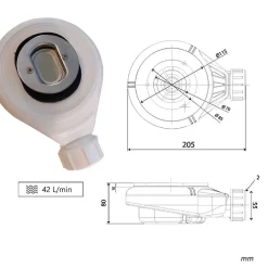 Stano Receveur de douche 80x170 cm extra plat CLEVER en resine surface ardoisee blanc
