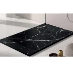 Stano Receveur de douche 80x170 cm extra plat DEKOR en resine finition marbre noir* Receveur De Douche