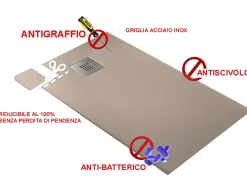 Frascio New Tecnology Receveur de Douche 100X180 cm Ligne Vulcano Fin Blanc Perle Ral 1013 en Résine Synthétique et Poudre de Marbre - FRASCIO