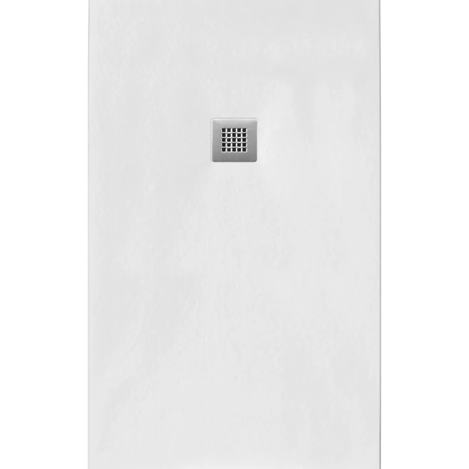 Receveur de Douche 90X175 cm Ligne Vulcano Fin Blanc en Résine Synthétique et Poudre de Marbre Avec Drain Libre FRASCIO