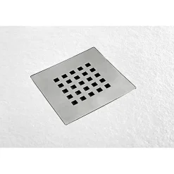 Receveur de Douche 90X175 cm Ligne Vulcano Fin Blanc en Résine Synthétique et Poudre de Marbre Avec Drain Libre FRASCIO