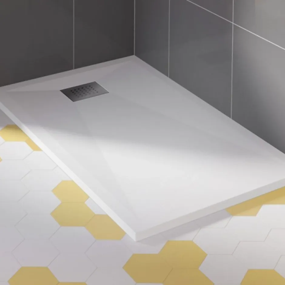 Kinedo Receveur Kinesurf biocryl 160 x 90 cm avec bonde centrée sur la largeur