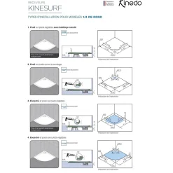 Kinedo Receveur Kinesurf découpable 120x90 blanc aspect pierre avec cache-bonde assorti et bonde extra-plate* Receveur De Douche