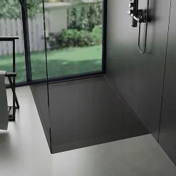 Essebagno Receveur Résine 120 x 80 Façon Ardoise Noir