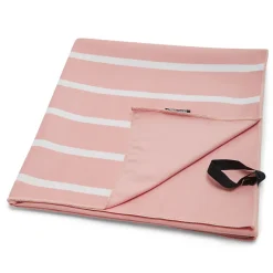 Regatta - Serviette de plage motif/style rayé Rose p'le / Blanc (Taille unique)