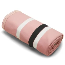 Regatta - Serviette de plage motif/style rayé Rose p'le / Blanc (Taille unique)