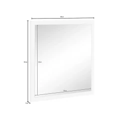 Dmora Rino Mirror, Miroir de salle de bain, 100% Made in Italy, 60x2h60 cm, Blanc brillant* Miroir Simple
