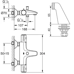 Grohe Robinet bain thermostatique Grohtherm 800 avec colonnettes