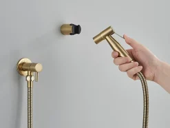 Signature Robinet bidet Doré en Acier Inox Murale Trou Unique* Robinet De Bidet