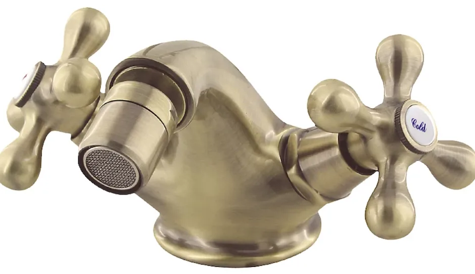 Logé Robinet Bidet Laiton Manettes Croisillons* Robinet De Bidet