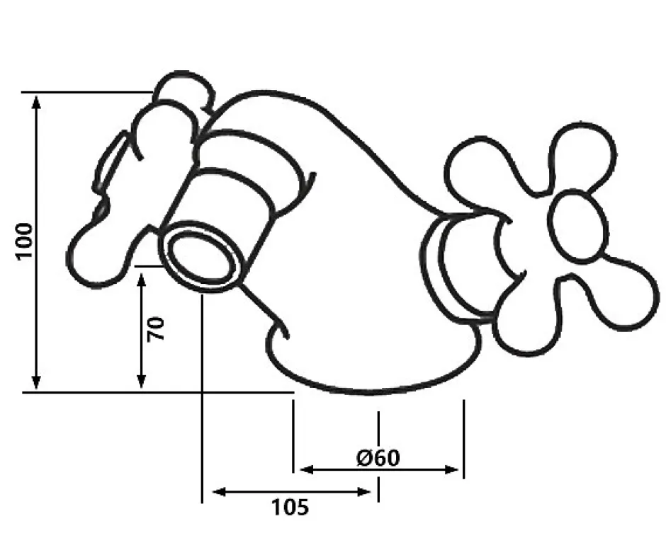 Logé Robinet Bidet Laiton Manettes Croisillons* Robinet De Bidet
