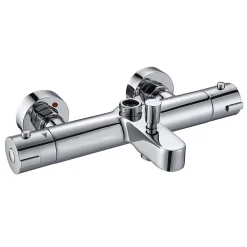 Kibath Robinet colonne sortie bain (robinet seul) thermostatique finition BUS chrome poli en laiton* Robinet De Baignoire