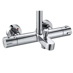 Kibath Robinet colonne sortie bain (robinet seul) thermostatique finition BUS chrome poli en laiton* Robinet De Baignoire