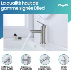 Dileci Robinet Compact lave-mains couleur Chrome -