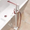 Hudor Robinet de baignoire au sol 23 blanc et rose doré collection Argolide* Robinet De Baignoire