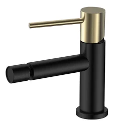 Kibath Robinet de bidet monocommande ZUNI en laiton finition NOIR OR mat