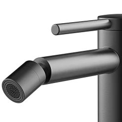 Kibath Robinet de bidet monocommande GUN METAL avec finition graphite/anthracite mat, en laiton* Robinet De Bidet
