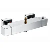 Kibath Robinet de colonne de douche thermostatique carré avec finition chromée brillante en laiton* Robinet De Douche