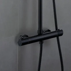 Kibath Robinet de colonne de douche thermostatique avec finition NOIR mat en laiton* Robinet De Douche