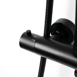 Kibath Robinet de colonne de douche thermostatique avec finition NOIR mat en laiton* Robinet De Douche