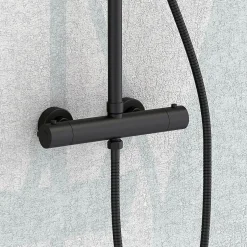Kibath Robinet de colonne de douche thermostatique avec finition NOIR mat en laiton* Robinet De Douche
