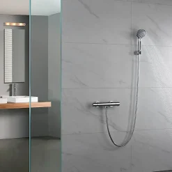 Kibath Robinet de douche avec leviers thermostatiques en laiton, PAR, finition chrome poli, en laiton