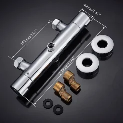 Kibath Robinet de douche avec leviers thermostatiques en laiton, PAR, finition chrome poli, en laiton* Robinet De Douche